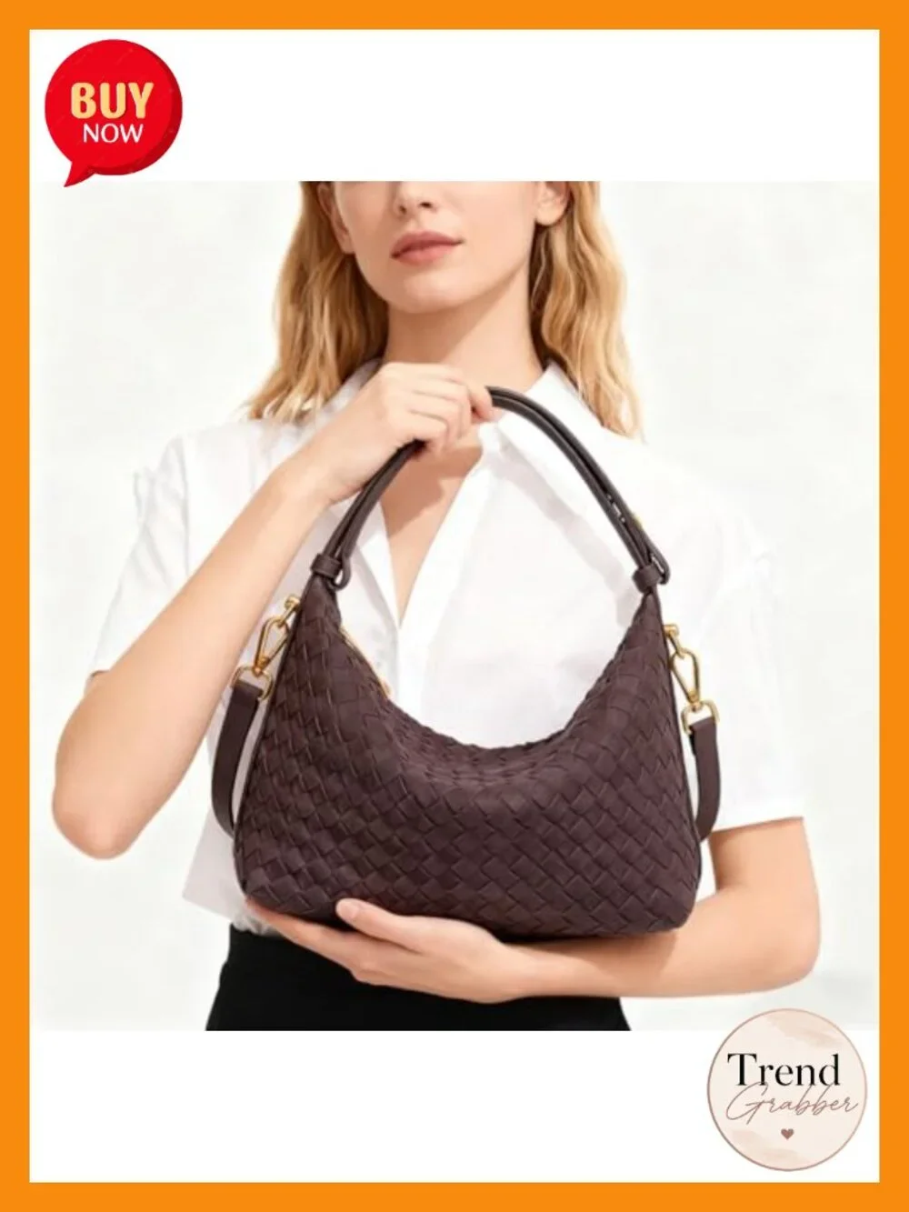 Woven Faux Suede Hobo Purse Women Crossbody Convertible Strap